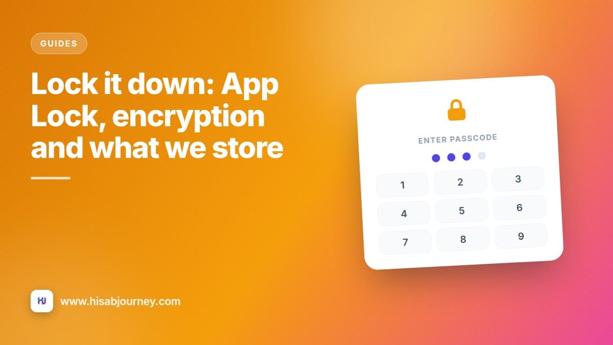 Illustration of the App Lock passcode screen with a lock icon and a number keypad