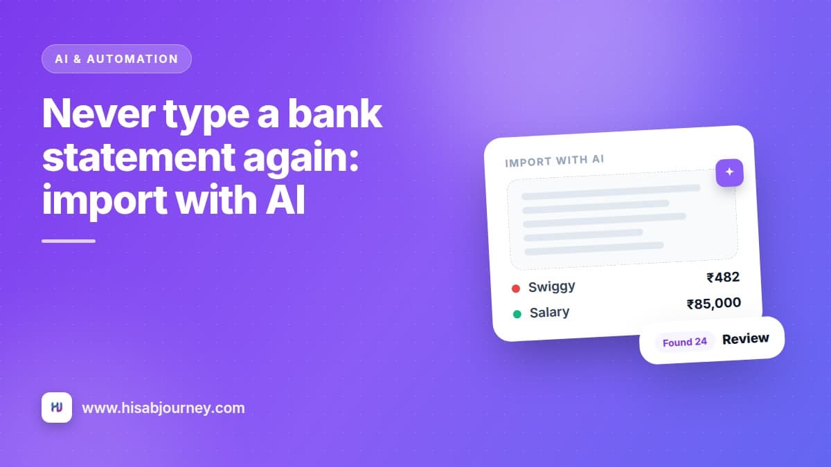 Illustration of a bank statement being read by AI into a list of extracted transactions